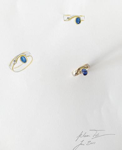 Schmuck Entwurf Saphir Ring